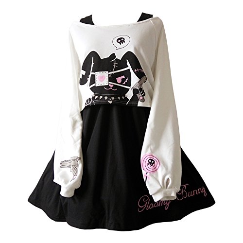 Himifashion Kawaii Lapin pour Robe 2 Morceaux de Nouvelles Robes pour Les Filles en 2018 (S)