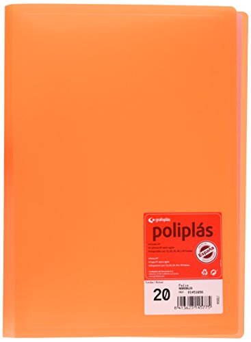 Grafoplas 1451656 - Carpeta de 20 fundas  color Naranja