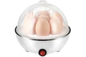 GZIZTX Egg Boiler Electric Egg Cooker 7 Egg Capacity Boiled Egg Maker for Soft, Medium, Hard Boiled Eggs, Includes Poaching Trays
