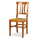 Silla de tres bandas de nogal. Fabricada en madera maciza con un cómodo asiento acolchado revestido en tejido claro de fantasía. Su nombre se deriva precisamente de las tres bandas presentes en el respaldo para un diseño que la distingue Se utilizan las mejores maderas resistentes y de alta calidad, que permiten una duración atemporal. Ideal para decoración en arte pobre o en decoraciones para dar ese toque clásico atemporal.