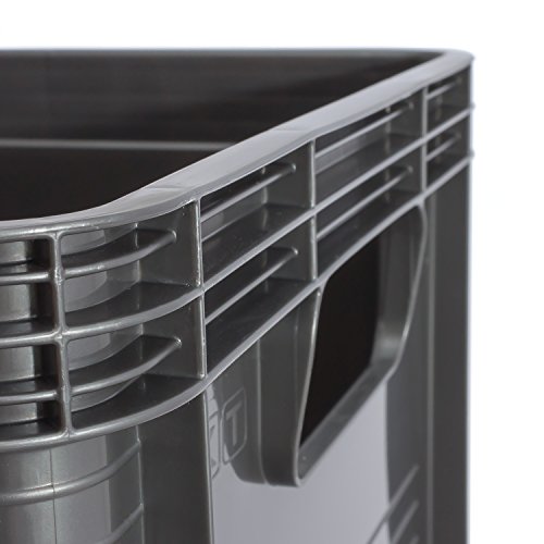 64 Liter Lagerkiste Euro Box Stapelbox Transportbox mit Deckel geschlossene Obstbox Gewerbekiste Lager - 7