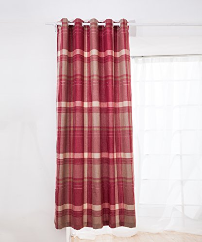 Vantextile Decorative Grid Curtain Wool Feel Design Woven Tartan