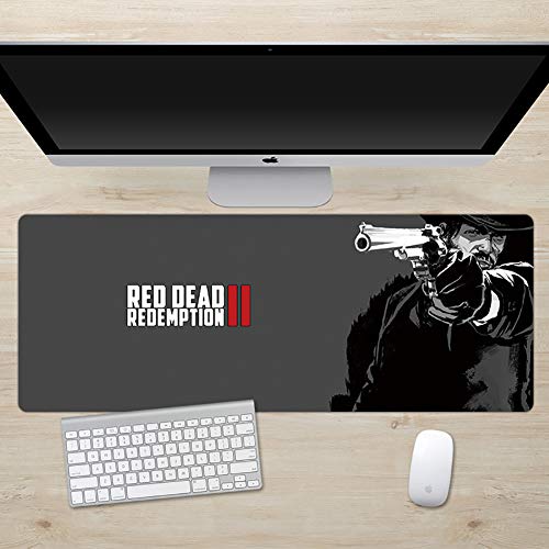 Preisvergleich Produktbild HHE Mauspad, Gaming-Mauspad, vernähte Kanten, Glatte Oberfläche, Rutschfeste Gummiunterseite, kompatibel mit Laser-Maus und Allen optischen Mäusen Red Dead Redemption, Übergröße 30 x 80 cm