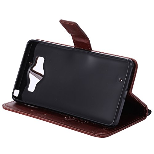 Nancen Tasche Hülle für Microsoft Lumia 950 (5,2 Zoll) Flip Schutzhülle Zubehör Lederhülle mit Silikon Back Cover PU Leder Handytasche im Bookstyle Stand Funktion Kartenfächer Magnet Etui Schale - 6