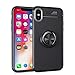 Produktbild Coollee Hülle für iPhone Xs/iPhone X Etui [Ring Ständer] für Magnetische KFZ-Halterung mit 360 Grad Finger Halter Handyhülle Silikon Dünnes Weich TPU Schutz-Cover mit Kickstand Case Bumper für Apple iPhone Xs/X/10, Ring Schwarz