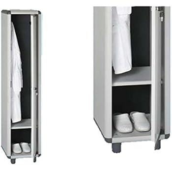 Armadietto Spogliatoio Sporco/pulito A 2 Posti In Acciaio – 180x33x68.5 Cm, Con Ripiano, Appendiabiti E Serratura, Colore Grigio - 6