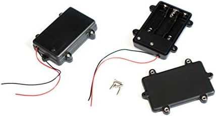 2 x Digislider Waterproof 3 AA battery holder case with bare wire ends and On/Off Switch | for CCTV, DIY, Arduinos, motors, solenoids, LED strips | Hard durable plastic (3 AA - 2 pcs)