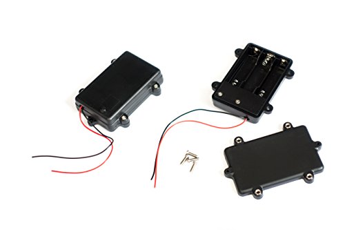 2 x Digislider Waterproof 3 AA battery holder case with bare wire ends and On/Off Switch | for CCTV, DIY, Arduinos, motors, solenoids, LED strips | Hard durable plastic (3 AA - 2 pcs)