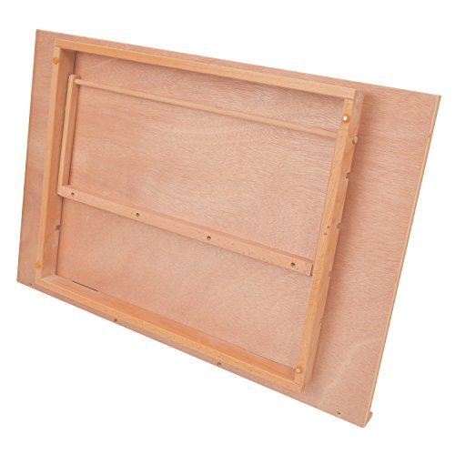 Artina® Zeichenbrett Montpellier 75cm x 46cm Staffelei als hochwertige Tischstaffelei aus Ulmen-Holz mit 90° Neigung - 4