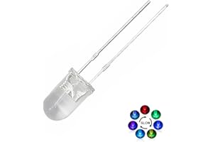 VRABOCRY 100 Stück 5MM RGB LED Dioden 3,0-3,4V, 20mA langsam blinkenden Leuchtdioden, mehrfarbige Dynamische 5mm LEDs für DIY, Lichtprojekt, Handarbeit