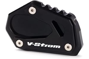 Modeer Para SUZUKI V-Strom 1000 1000XT DL1000 2014-2021 V-Strom 1050 1050XT DL1050 2019-2023 Extensión CNC de motocicleta para soporte lateral de pie Pad Support Plate Accesorios (negro)