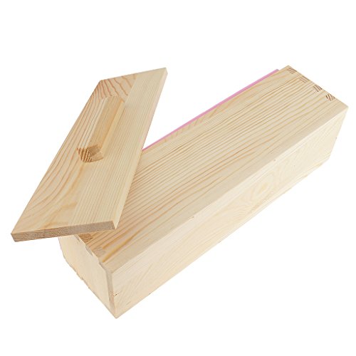 Gazechimp Seifen Silikonform Seifenformen mit rechteckige Holzkiste – DIY Handgemacht Seifen Formen Box – Rosa, 900ml - 9