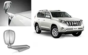 Auto Pearl Front Fender Wide Angle Mirror Bonnet Mirror for Land Cruiser Prado (Small, Silver)