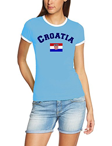 Kroatien T-Shirt Damen sky, Gr.XXL