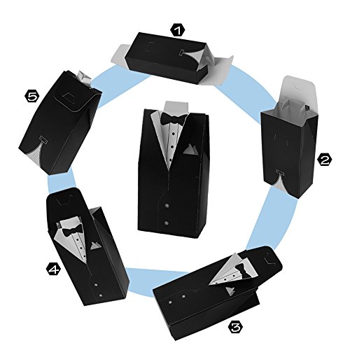 50 paar / 100 paar Braut & Bräutigam-Muster Bonboniere (mit SeidenBände) Hochzeit Katonage Gastgeschenk Box Pralinenschachtel Geschenkboxen Geschenkverpackung tüten für süßigkeiten - 4