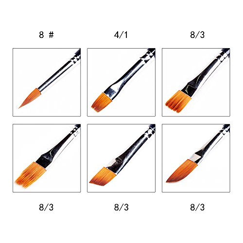 Doutop Pinselset Künstler Malen Pinsel Set Aquarell Acryl Flachpinsel Ölmalpinsel für Malerei Ölmalerei Ölfarben Bürste 12stk - 6