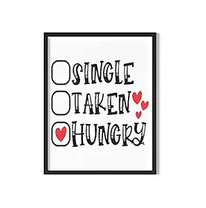 Art Nation Hungry Motivational Posters for Home d?cor for Boys Girls Kitchen Room Funny Posters (8x12 inch Synthetic Wood Black Frame)