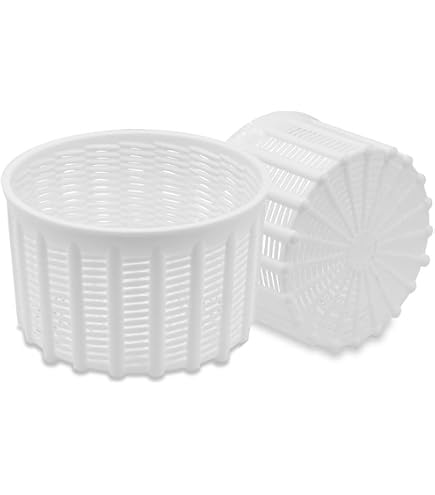 VIRSUS Fuscelle Rotonde per Ricotte K05, capacità 500 Grammi, colore Bianco, Misura 110x65 mm, Forme Contenitori in Polietilene ad alta densità, Stampi per Formaggi Freschi, Made in Italy (50