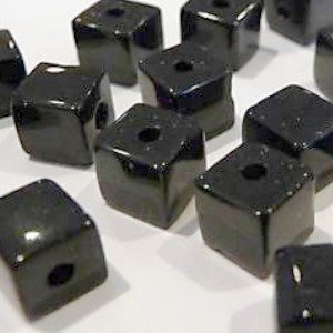 50 pieces 6mm Clipped Cube Style Value Crystal Glass Beads - Black - A3046 by k2-accessories Crystal Beads
