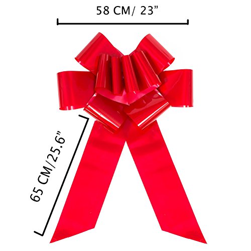 Yeeper Hochzeits Auto BOW Band Schleife Kunststoffband Autodeko Rot - 2