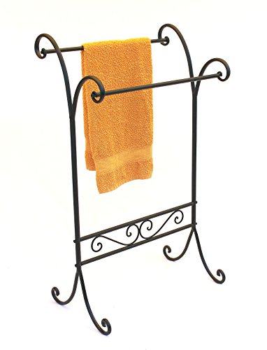 DanDiBo Handtuchhalter 092568 Handtuchständer 90 cm Landhaus Schwarz Standhandtuchhalter - 7