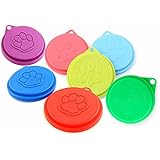 anano 6Pack Pet Cat Dog Food Container Cover Deckel PET Dose Kunststoff wiederverwendbar Cap von zufällige Farbe
