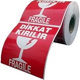 100x100 MM DİKKAT KIRILIR ETİKETİ 500 ADET (10 cm X 10 cm)