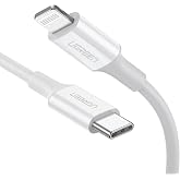 Ugreen Type-C Lightning MFi Licensed iPhone Fast Charging Cable, PD Compatible, 1 Meter, White