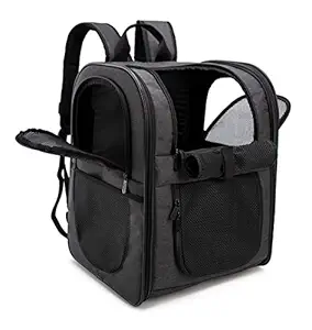 apollo walker Pet Carrier Backpack for Large/Small Cats and Dogs, Puppies, Safety Features and Cushion Back Support for Travel, Hiking, Outdoor Use (Black)