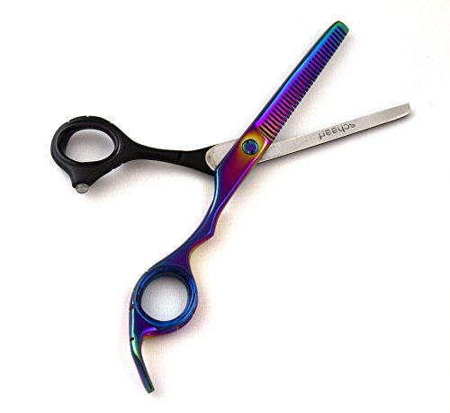 Professionelle Frisörscheren Barbier Effilierschere Haare Schneiden & Ausdünnen/Volumen Scheren Set Gesamtlänge – Rasiermesserscharf Japanischer Stahl&Feineinstellung Spannungsschraube - 6