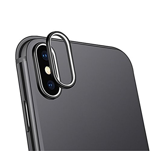 Preisvergleich Produktbild Upxiang Gehärtetes Kameraobjektiv Glasschutzfolie, Für iPhone X 9H Zurück Kameraalinse gehärtete Glas Film 3D Schutzhülle (Schwarz)