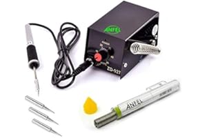 ANFEL ZD-927 STAZIONE SALDANTE PROFESSIONALE CON 3 PUNTE INCLUSE COMPATTA 8W CON STILO SALDATORE A STAGNO PER CIRCUITI ELETTRONICI ELETTRONICA PUNTA ULTRA FINE