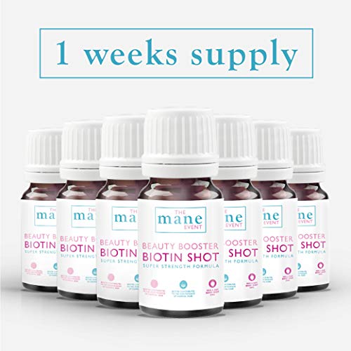 Beauty Biotin Shot Liquid Drink Super Strength Berry Flavour 30ml by The Mane Event (7 Shots)