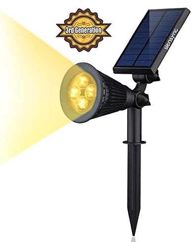 Solar LED Lights [3rd Generation] Siensync(TM) 2-in-1 Solar Powered Outdoor Spotlight (Warm White LEDs) for Landscape Lighting Waterproof Wall Light Bulb Driveway Yard Lawn Pathway Garden