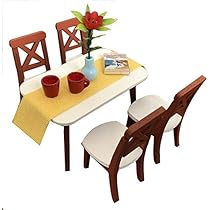 Dining 4 Chairs Inusitus Diy Dollhouse Dinning Room Kit Table And 4 Chairs Miniature Furniture Dolls House Kits Requires Assembly 1 18 Scale Dining 4 Chairs Buy Online At Best Price In Uae Amazon Ae