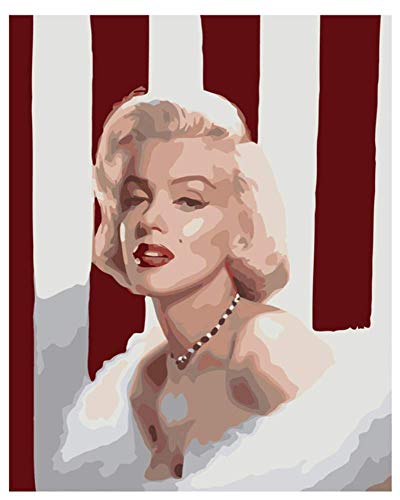 Yiyou Retrato de bricolaje figuras de pintura acrílica para niñas en la pared de lona para sala de estar decoración para el hogar arte C, 24x32 pulgadas (60x80 cm)