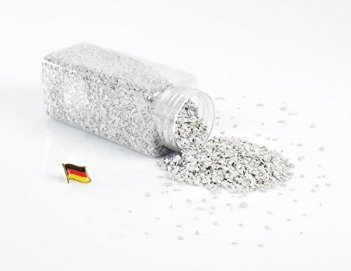 Granular material of seashells OLIVER, glossy light grey, 2-8 mm, 605 ml bottle, Made in Germany - Coloured granules - monsterkatz