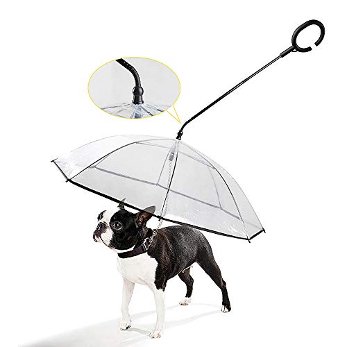 Preisvergleich Produktbild PETYUYIPP Hund Regenschirm,Regenschirm / Regenmantel Mit Leine, Transparent, Wasserabweisend, FüR Hund / Haustier, Praktisch FüR Regentage