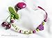 Personalised Dummy Clip with name, soother chain, dummy holder, pacifier clip - cherries #1064