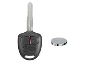 MT KEY Mando a distancia para llave de coche, 1 carcasa de 3 botones, 1 pieza en bruto MIT11R + 1 batería CR1616 para Mitsubishi