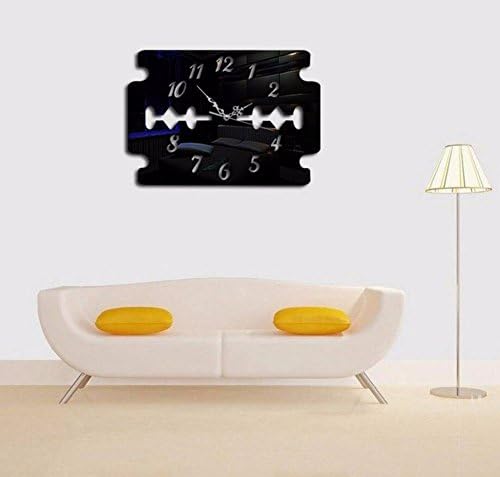QPSSP Wall Clock 3D Stereo Mirror Wall Stickers Wall Clock Diy Creative Blade Wall Clock,C