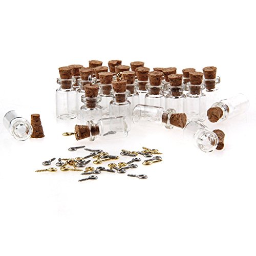 TININNA 50 Stück 0.5ml Mini Klein Glasfläschchen mit Korkverschluss Glasflaschen Mini Vials Fläschchen mit Korken - 2