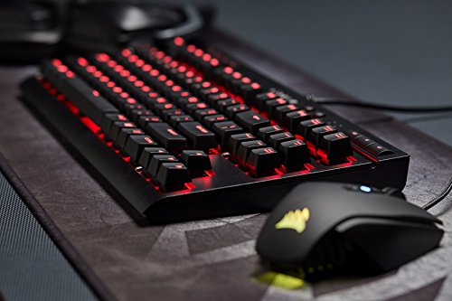 Corsair K63 - Teclado mec  nico Gaming  Cherry MX Red  retroiluminaci  n LED roja  QWERTY Espa  ol   Negro