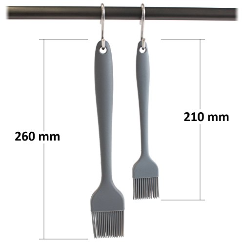 Oishii | Backpinsel aus Silikon | Hitzebeständig Spülmaschinenfest Lebensmittelecht | Weiche Pinsel im Doppelpack zum Backen und Grillen - 2