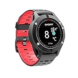 Limiz Smart Watch Sportuhr Temperatur Höhe Druck Wasserdicht GPS Positionierung Herzfrequenz Blutdruck Bewegung F5 (Schwarz, Rot, Grün) (Color : Red)