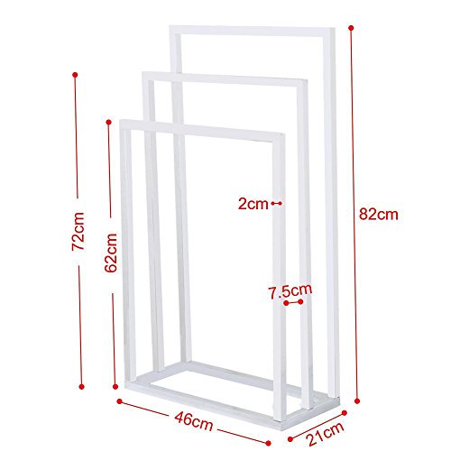Yahee Handtuchständer Standhandtuchhalter mit 3 Stangen glänzend Edelstahl - 2