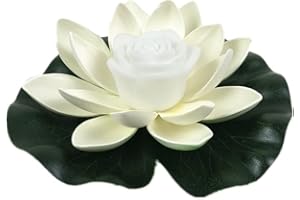 YOUNING Solarleuchte 18cm LED Lotus Laterne Wasserlaterne Schwimmlaterne Solarlampen für außen Wasserdichte Garten Pool Licht Teichlicht Künstliche Seerose Licht für Garten Schwimmbad Brunnen Aquarien (Weiß)