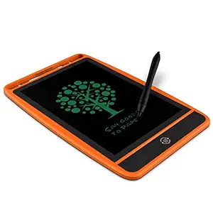 DODGE 'N WOLVES 8.5 Inch LCD Writing Tablet | Drawing Board | Doodle Board | Writing Pad with | Digital Slate - Portable E Writer Educational Toys, Gift for Kids Student Teacher Notepad (Orange)