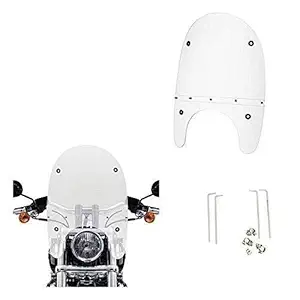 TRUSTWAY WI-02 Bike Fiber Glass Front Windshield/Wind Shield White For Royal Enfield Classic 350