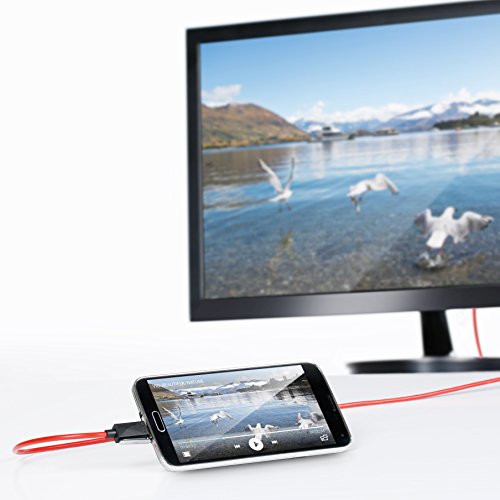 CSL – 4m MHL Adapterkabel für Samsung Galaxy S3 / S4 / S5 , Galaxy Note | MicroUSB zu HDMI | 11 polig | Mobile High Definition / Full HD | Bild + Tonübertragung - 4